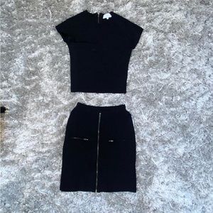 Black two piece set. Skirt and matching top